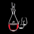 32 Oz. Juliette Crystalline Decanter w/ 2 Stemless Wine Glasses